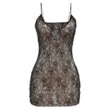 Lace Panel V Neck Slip Dress for Women Elegant Hollow Out Design Autumn Winter Fashion