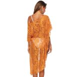 Sheer Lace Beach Cover Up Dress Irregular Asymmetrical Design Sexy Style Lightweight Fabric Summ