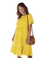 Designer Spring Dress Ruffle Sleeve Polka Dot Elegant Fit Perfect for Casual Outings Wholesale A