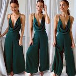 Summer Womens Jumpsuit Solid Color Sleeveless Sexy Fit Casual Wear for Parties or Outings Wholes