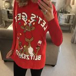 Long Sleeve Womens T Shirt Christmas Themed Comfortable Fabric Trendy Design Autumn Winter Wear
