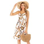 Chiffon Floral Print Maxi Dress High Waist Sleeveless Lightweight Spring Summer Casual Wear Whol