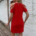 Loose Fit Casual Knit Mini Dress Short Sleeve Off Shoulder Comfortable Fabric Spring Summer Fash