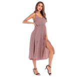 Summer Casual Backless Dress Printed Pattern Spaghetti Straps Lightweight Fabric Perfect for Bea