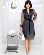 Plus Size African Polka Dot Mesh Patchwork Dress Elegant Design Perfect for Summer Events Wholes