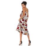 Summer Womens Dress Slim Fit Backless Waist Cinching Fresh Floral Print Chiffon Fabric Perfect f