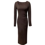 Long Sleeve Bodycon Dress Minimalist Style Solid Color Autumn Winter Wear Wholesale Available