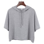 Womens Short Sleeve Hooded T Shirt Casual Fit Lightweight Fabric Spring and Summer Wear