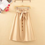 High Waisted A Line Midi Skirt Floral Print Button Closure Comfortable Fit Summer Fashion for Women Wholesale