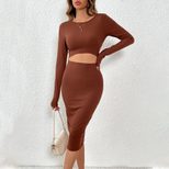 Knitted Bodycon Dress Sexy Hollow Design Slim Fit Elegant Style Perfect for Parties and Night Ou