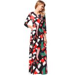 Floral Print Midi Dress for Women Three Quarter Sleeve Spring and Summer Wear