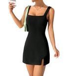 Elegant Womens Midi Dress High Waist Slim Fit Spaghetti Straps Spring Summer Fashion Wholesale A