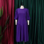 Plus Size Fashion Dress Ruffled Design Puff Sleeves Trendy Style Suitable for Casual or Formal O