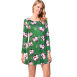 Floral Print Christmas Dress for Women Autumn Style Short Sleeve Available in Multiple Sizes Wholesale Options