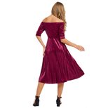 Off Shoulder Pleated Dress for Women Casual Style Spring and Summer Wear custom packaging