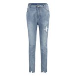 Womens Distressed Wash Jeans Ankle Split Slim Fit Casual Style Wholesale Supply for Retailers