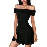 Summer Womens Dress Off Shoulder High Waisted Short Skirt Elegant Casual Style Wholesale Availab