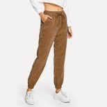 High Waisted Corduroy Trousers Belted Loose Fit Versatile Style Casual Wear for Women Wholesale