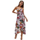Summer Floral Print Midi Dress Original Design Sleeveless Comfortable Fabric Perfect for Casual