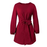 Long Sleeve Waist Defined Womens Dress Elegant Design Comfortable Fabric Autumn Winter Collection