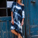 Off Shoulder Floral Dress for Women Loose Fit Comfortable Fabric Spring Summer Casual Wear