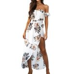 Floral Print Maxi Dress for Women Strapless Design Lightweight Fabric Summer Beachwear