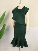 Plus Size Ruffle Hem Mermaid Dress Elegant Party Wear Summer Collection bulk order