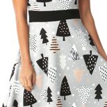 Fashionable Womens Printed Dress Autumn Winter Collection Perfect for Christmas Celebrations Who