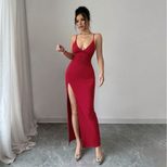 Slim Fit Sexy Split Maxi Dress Summer Collection Sleeveless Comfortable Fabric Perfect for Parti
