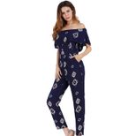High Waisted Ruffle Hem Jumpsuit Floral Chiffon Fabric Spring Summer Fashion for Women Wholesale