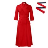 Double Breasted Blazer Dress Elegant Solid Color Mid Length Stylish Design Perfect for Business