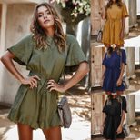 Womens Short Jumpsuit Solid Color Casual Style Lightweight Fabric Perfect for Spring Vacations W