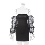 Backless Bodycon Dress with Ruching and Puff Sleeves for Summer Casual Wear Wholesale customizable low MOQ