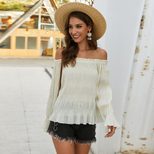 Off Shoulder Long Sleeve T Shirt for Women Casual Fit Soft Fabric Spring Summer Wear
