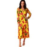 Floral Print Maxi Dress for Women V Neck Long Sleeve Summer Casual Wear factory direct