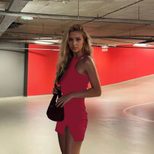 Sweet and Spicy Style Dress Bodycon Fit Side Slit Short Length Spring Summer Fashion for Women W