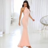 Lace Backless Wedding Dress Sexy Halter Neck Long Length Elegant Design Perfect for Bridal Event