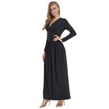 Deep V Neck Long Sleeve Evening Dress Slim Fit Elegant Design Winter Fashion Ready to Ship Low M