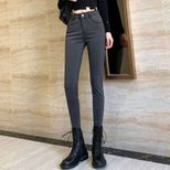 High Waisted Womens Black Skinny Jeans Slim Fit Stretch Fabric Pencil Style Perfect for Spring and Autumn