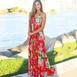 Summer Womens Beach Dress Sleeveless Backless Maxi Lightweight Fabric Casual Wear