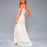White Lace Wedding Dress Sleeveless A Line Silhouette Elegant Bridal Gown Available in Multiple Sizes