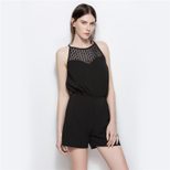 Womens Summer Chiffon Romper Sleeveless Sheer Mesh Lightweight Stylish Perfect for Casual Outing
