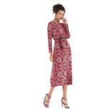 Geometric Print Chiffon Dress Long Sleeve Belted Pleated Design Perfect for Spring Summer Events