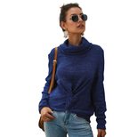 High Neck Solid Color Sweater Original Design Fashionable Style Comfortable Fabric Perfect for Fall Winter Ready