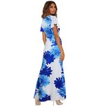 Womens Floral Print Maxi Dress Short Sleeve Round Neck Beachwear Available in Multiple Sizes Wholesale