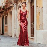Womens Sequin Maxi Dress Sleeveless Spaghetti Strap Solid Color Elegant Evening Wear