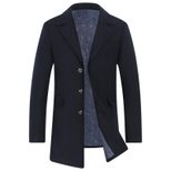 Mens Wool Blend Overcoat Mid Length Stylish Warm Fall Winter Fashion for Middle Aged Wholesale A