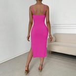 Bodycon Midi Dress Sexy Hollow Out Design Adjustable Straps Slim Fit Perfect for Parties and Nig