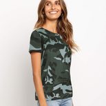 Womens Casual Camouflage T Shirt Loose Fit Round Neck Short Sleeve Spring Summer Fashion Wholesa
