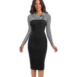 Floral Print Long Sleeve Dress Irregular Lapel Bodycon Fit Midi Length Perfect for Parties and C
